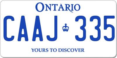 ON license plate CAAJ335