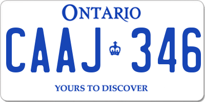 ON license plate CAAJ346