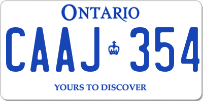 ON license plate CAAJ354