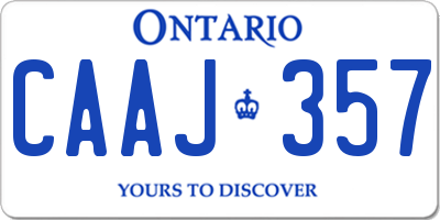 ON license plate CAAJ357