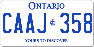 ON license plate CAAJ358