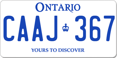 ON license plate CAAJ367