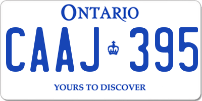 ON license plate CAAJ395