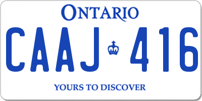 ON license plate CAAJ416