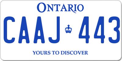 ON license plate CAAJ443