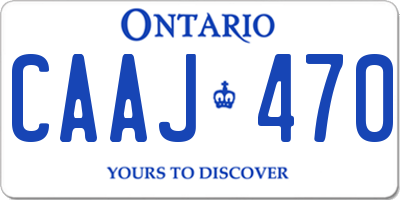 ON license plate CAAJ470