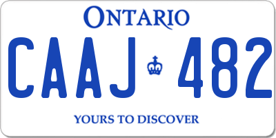 ON license plate CAAJ482