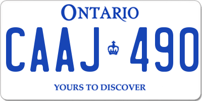 ON license plate CAAJ490