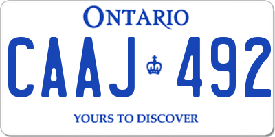 ON license plate CAAJ492