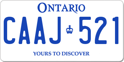 ON license plate CAAJ521