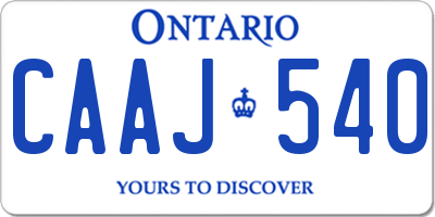 ON license plate CAAJ540