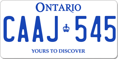 ON license plate CAAJ545