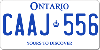 ON license plate CAAJ556