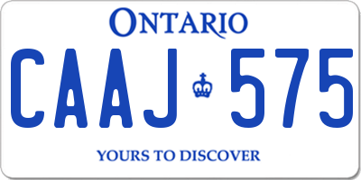 ON license plate CAAJ575