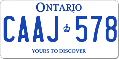 ON license plate CAAJ578