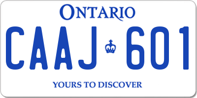 ON license plate CAAJ601