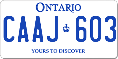 ON license plate CAAJ603