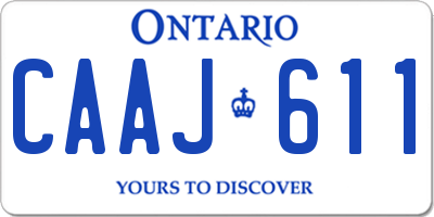 ON license plate CAAJ611