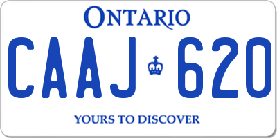 ON license plate CAAJ620