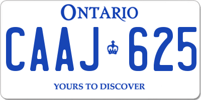 ON license plate CAAJ625