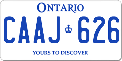 ON license plate CAAJ626