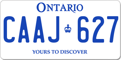 ON license plate CAAJ627