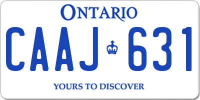 ON license plate CAAJ631