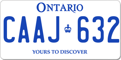 ON license plate CAAJ632