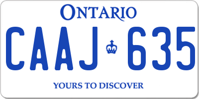 ON license plate CAAJ635