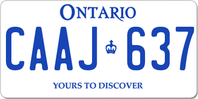 ON license plate CAAJ637