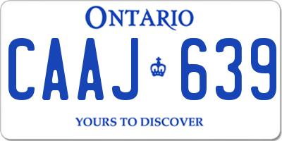 ON license plate CAAJ639