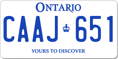 ON license plate CAAJ651