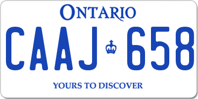 ON license plate CAAJ658