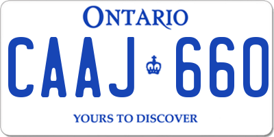 ON license plate CAAJ660