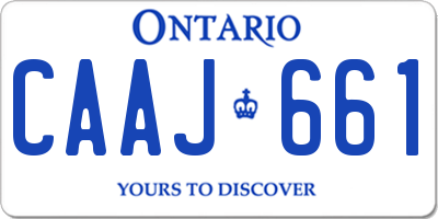 ON license plate CAAJ661