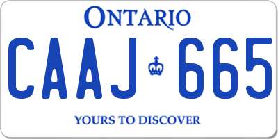 ON license plate CAAJ665