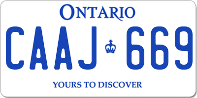 ON license plate CAAJ669