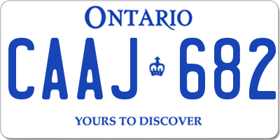 ON license plate CAAJ682