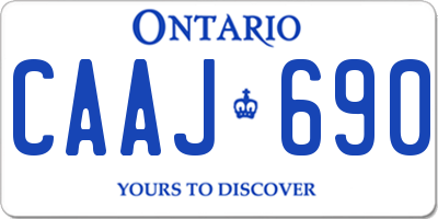 ON license plate CAAJ690