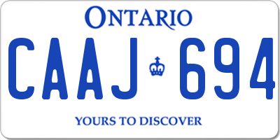 ON license plate CAAJ694