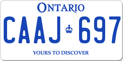 ON license plate CAAJ697