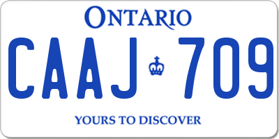 ON license plate CAAJ709