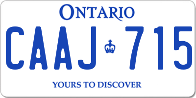 ON license plate CAAJ715