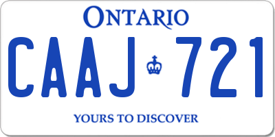 ON license plate CAAJ721