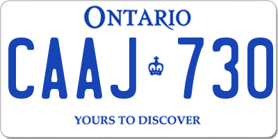 ON license plate CAAJ730