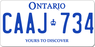 ON license plate CAAJ734