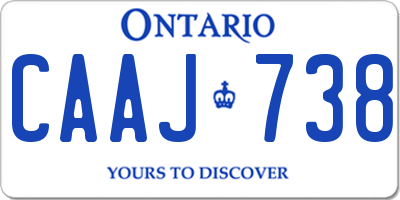 ON license plate CAAJ738