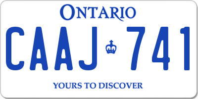 ON license plate CAAJ741