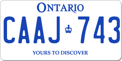 ON license plate CAAJ743