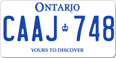 ON license plate CAAJ748